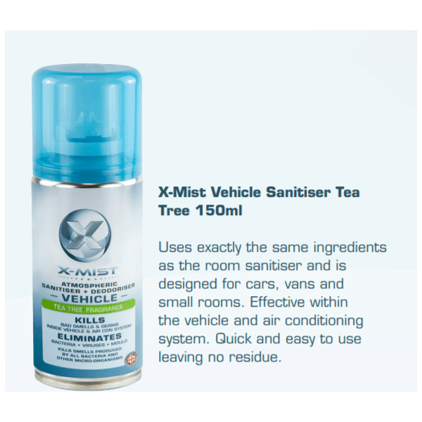 X Mist Vehicle Sanitiser 150Ml 7 Day Protection